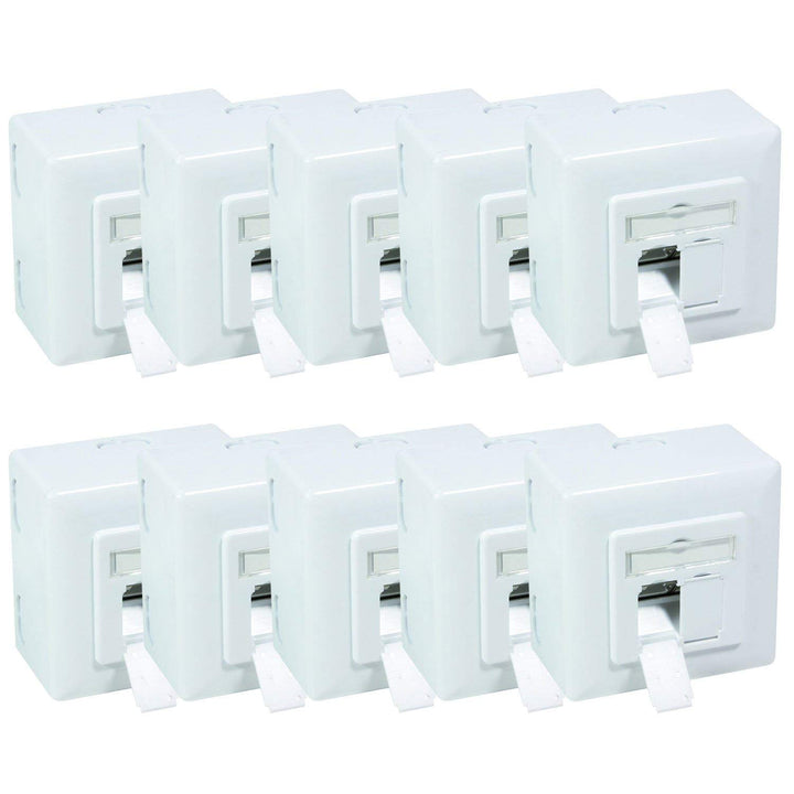 BIGtec 20 x Netzwerkdose CAT6a LAN Dose universal Aufputzdose Unterputzdose Kabelkanal für Verlegeka