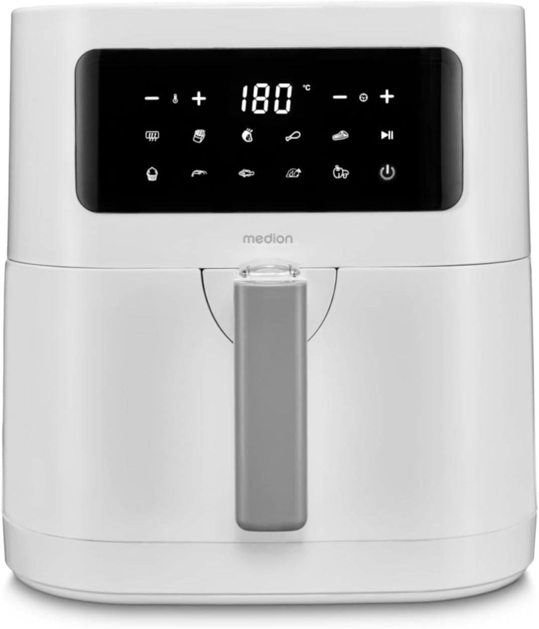 MEDION E40 XL Heissluftfritteuse (5,2 Liter Frittierkorb, 2.150 Watt, 9 Automatikprogramme, Backfunk