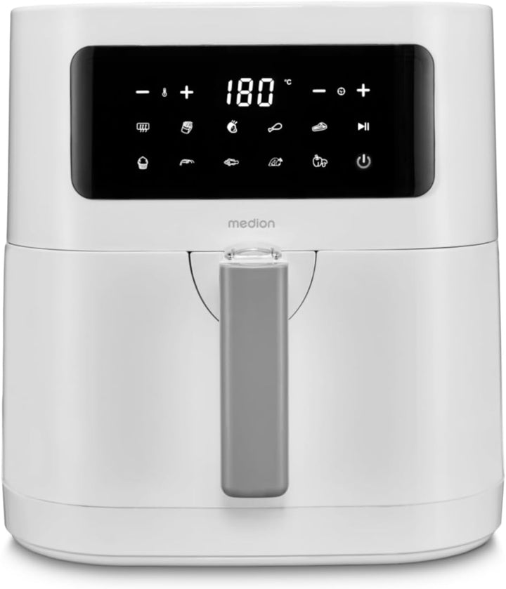 MEDION E40 XL Heissluftfritteuse (5,2 Liter Frittierkorb, 2.150 Watt, 9 Automatikprogramme, Backfunk