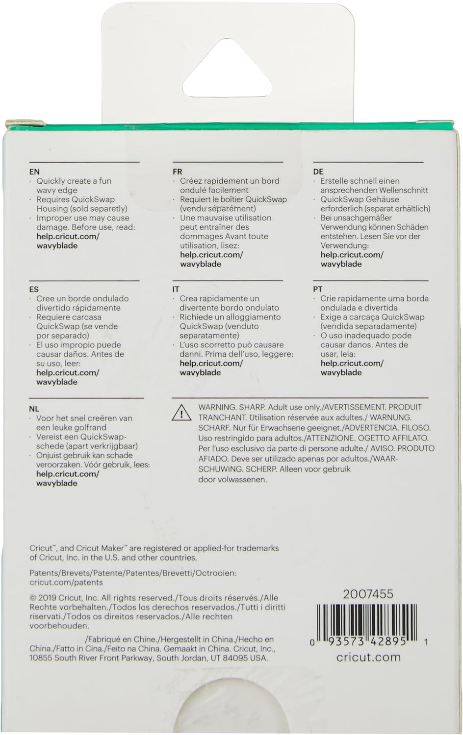 Cricut 2007455 Wellenklinge, One Size, One Size