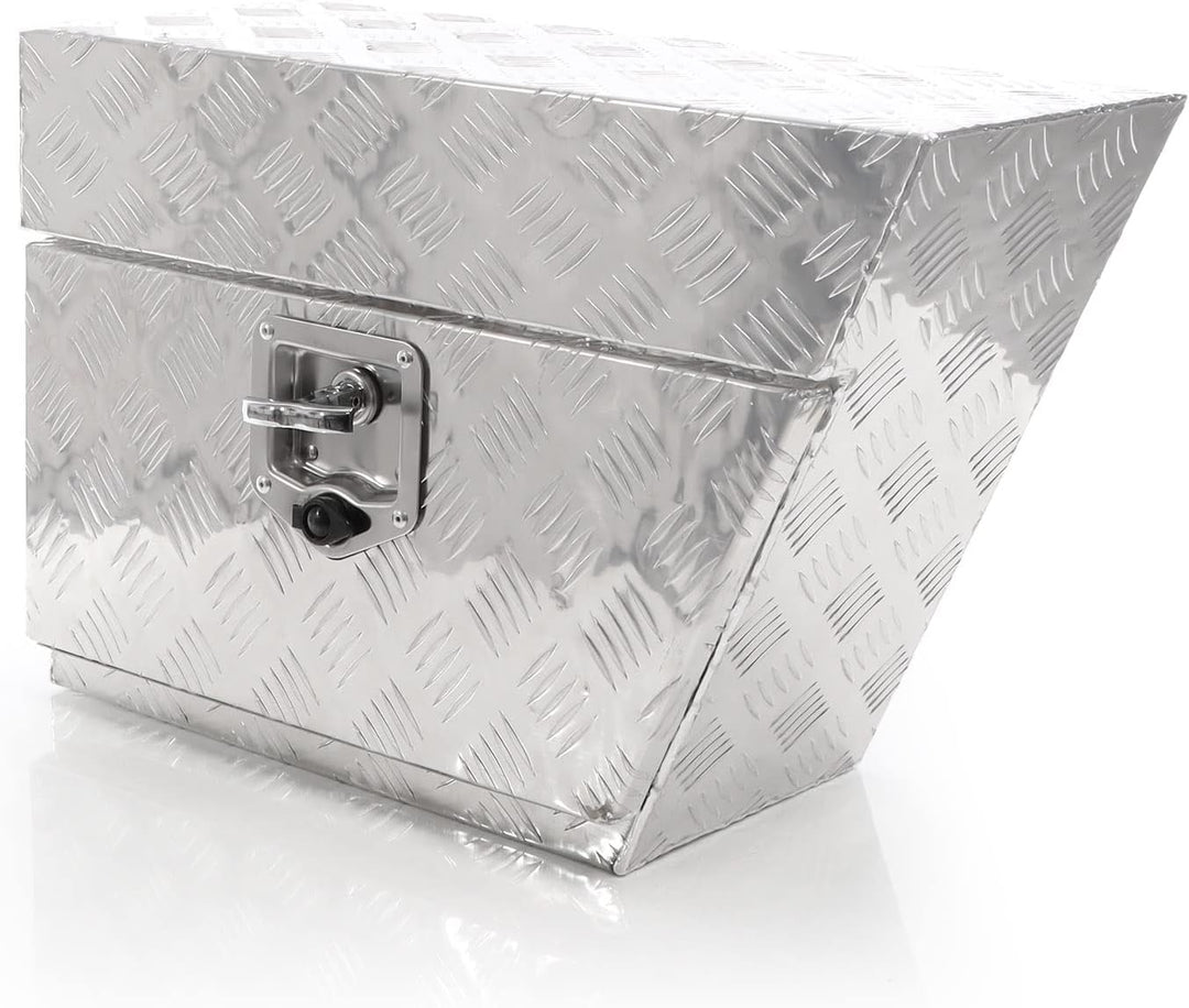 XPOtool Aluminium Unterflurbox Rechts 60x25x40cm Deichselbox bis 50 Liter Staubox mit 2 Schlüsseln