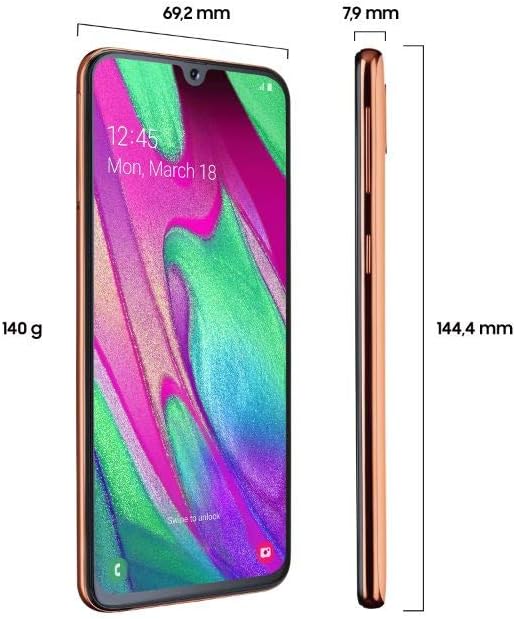 Samsung Galaxy A40 Smartphone (15.0cm (5.9 Zoll) 64GB interner Speicher, 4GB RAM, Dual SIM, coral) -