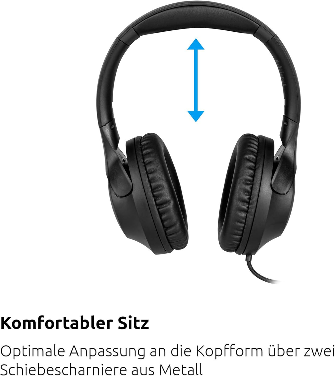 TechniSat STEREOMAN 3 – kompakter Hi-Fi-Kabelkopfhörer (gepolsterte Ohrmuscheln aus PU-Leder, Over-E