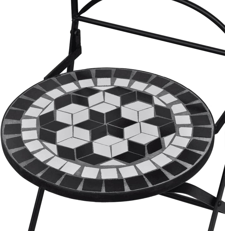 homiuse 37x44x89 cm BistrostĂŒhle Klappbar 2 STK. Keramik Schwarz und Weiss Esszimmerstuhl Klappstuhl