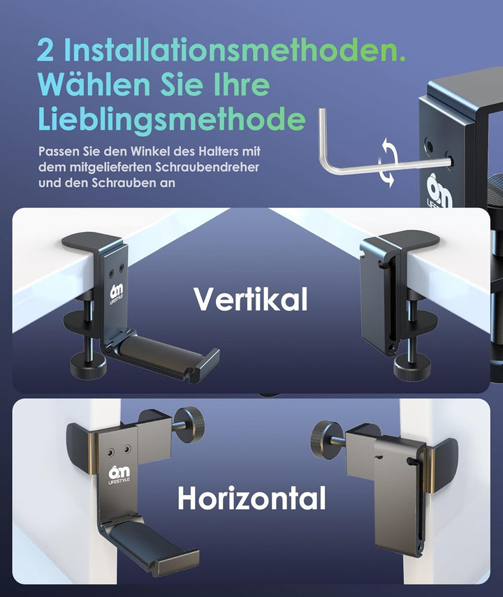 6amLifestyle Faltbar Headset Ständer,Kopfhörerhalter aus Aluminium,Universal Tisch Kopfhörer Ständer