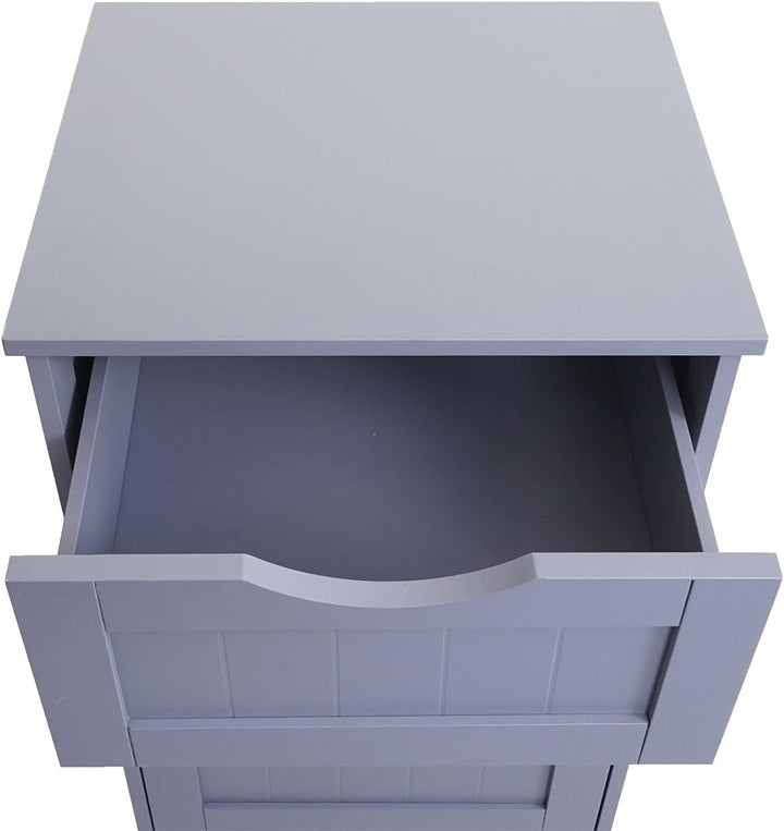Mendler Kommode HWC-B65, Schubladenschrank Schrank, 4 Schubladen 80x30x30cm - grau, Grau