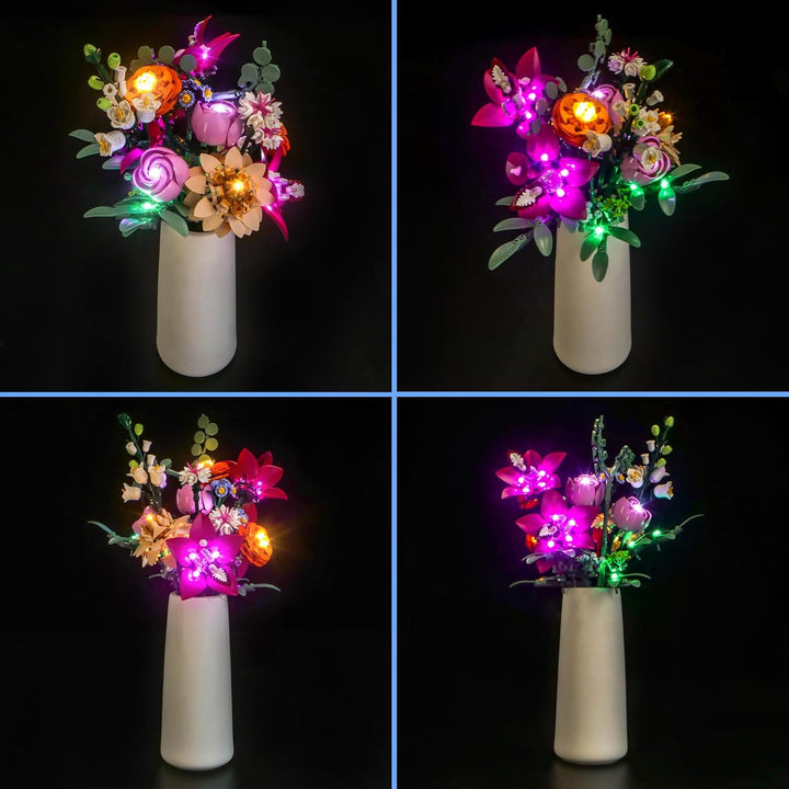 LocoLee Licht Set Kompatibel mit Lego 10342 Schöner Rosafarbener Blumenstrauss, Nur Lichter Set - Ke