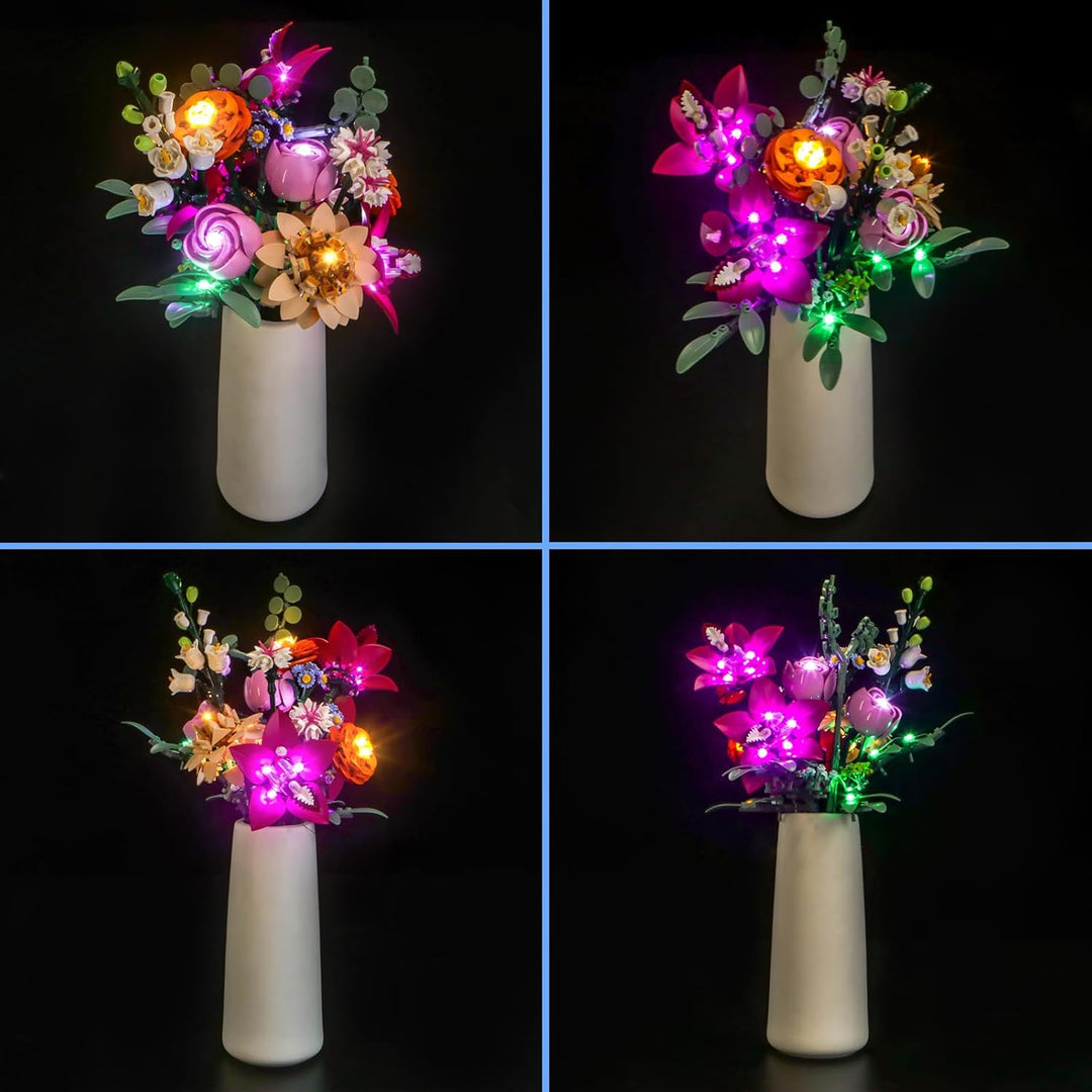 LocoLee Licht Set Kompatibel mit Lego 10342 Schöner Rosafarbener Blumenstrauss, Nur Lichter Set - Ke