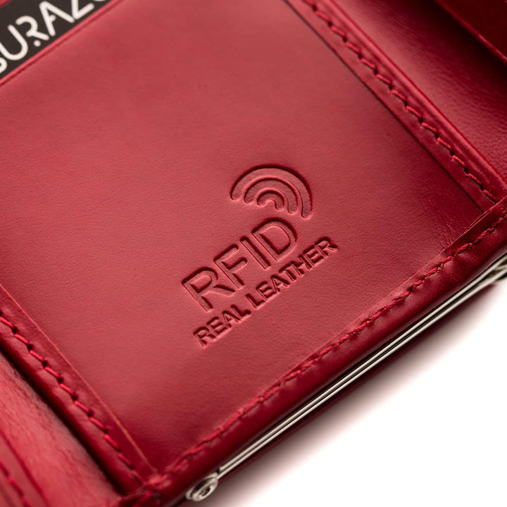 SURAZO® Leder Geldbörse Damen Klein viele fächer - Portemonnaie Damen Geldbeutel mit 12 Kartenfächer