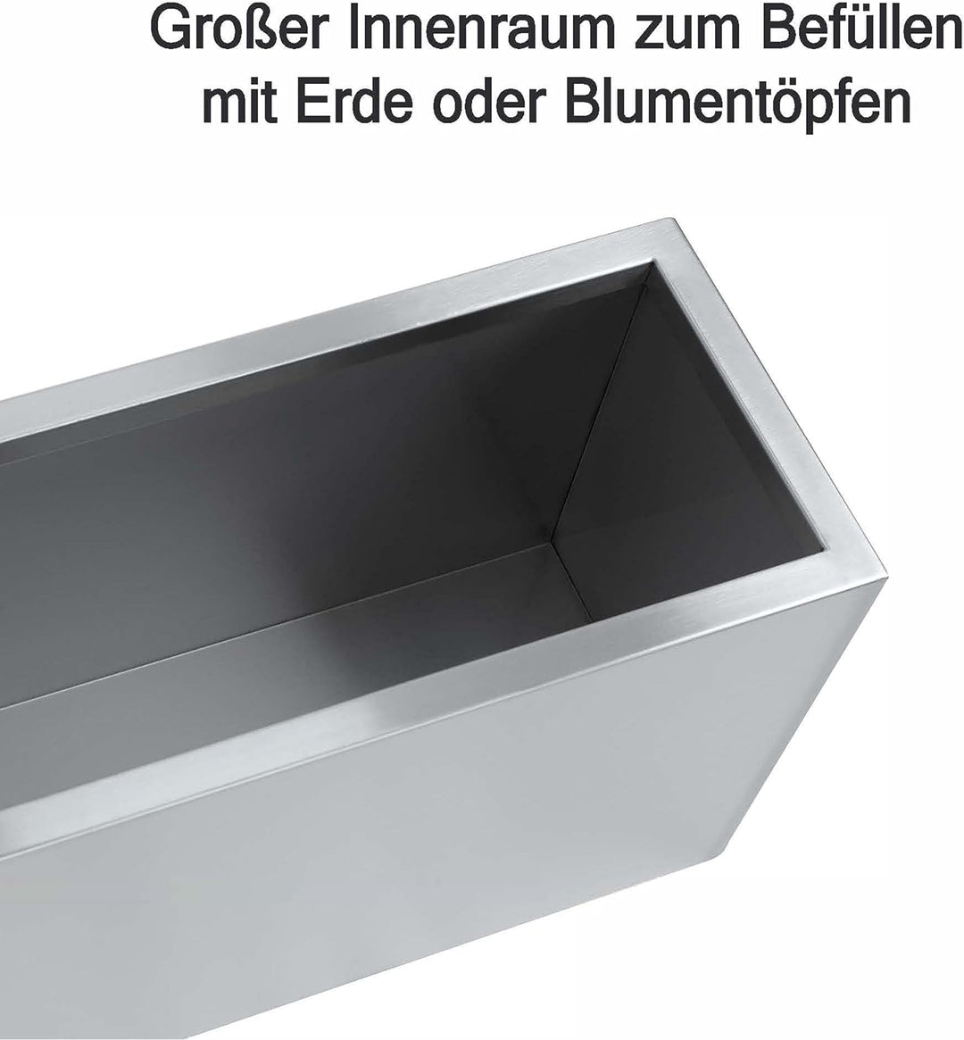 wuuhoo® XL Pflanztrog Daisy aus Edelstahl - wetterfeste Bodenvase, Blumenkübel wasserdicht & frostbe