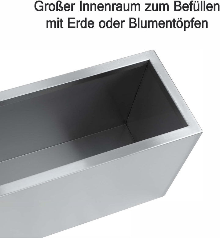 wuuhoo® XL Pflanztrog Daisy aus Edelstahl - wetterfeste Bodenvase, Blumenkübel wasserdicht & frostbe