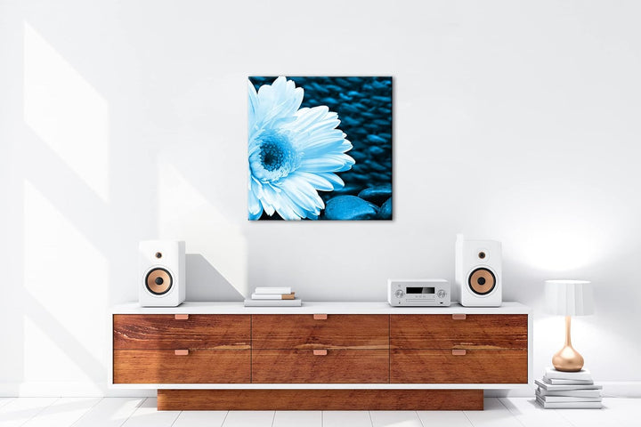 deyoli Weisse Gerbera Format: 60x60 Effekt: Zeichnung als Leinwandbild, Motiv auf Echtholzrahmen, Ho