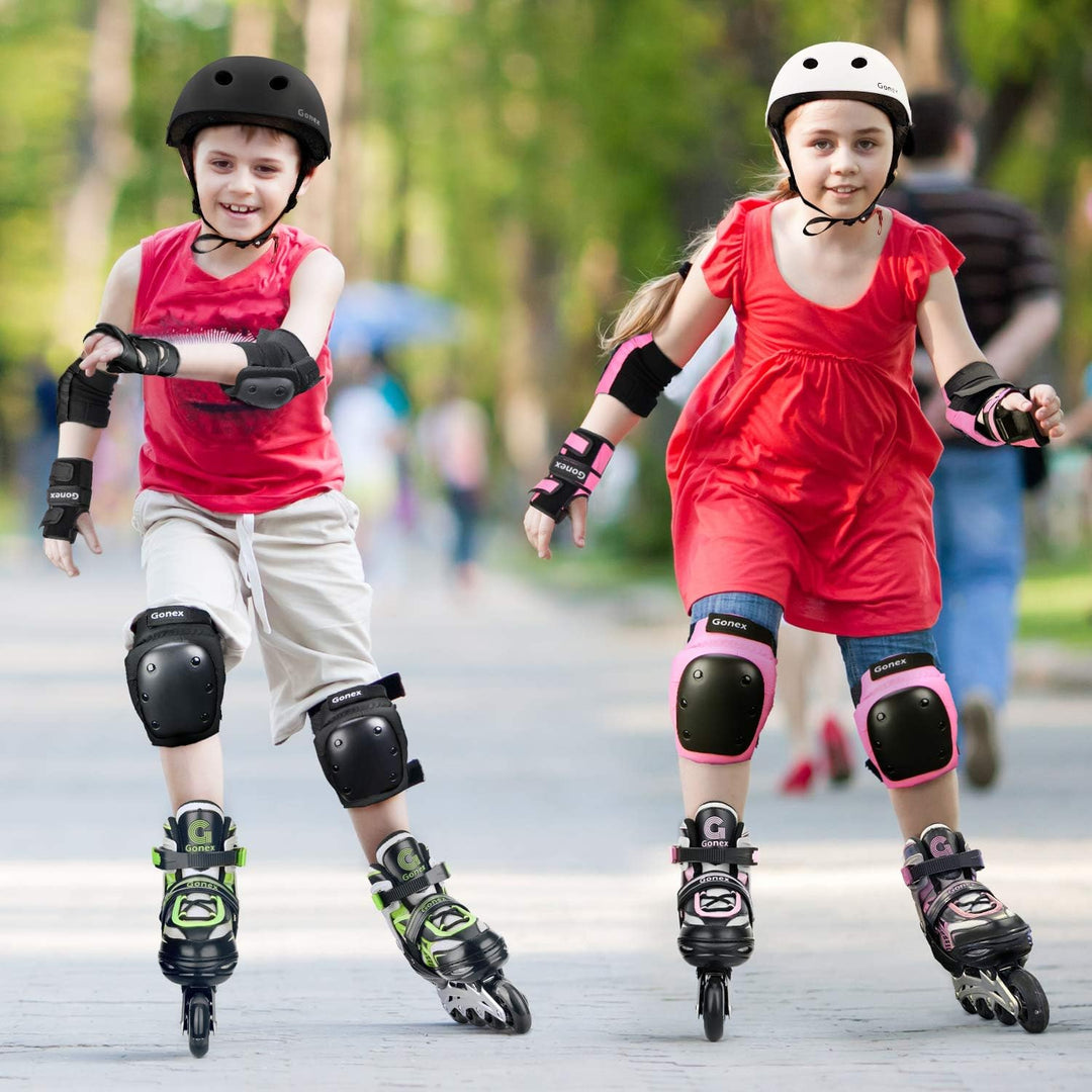 Gonex Inliner für Kinder, Inline Skates für Mädchen Jungen mit Leuchtende Räder Einstellbarer Grün S