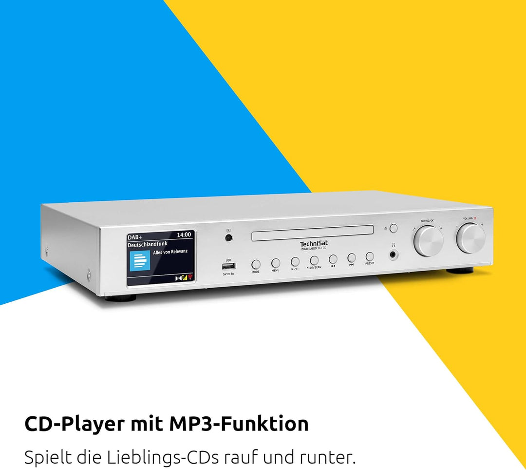 TechniSat DIGITRADIO 143 CD (V3) – Digital HiFi-Tuner, Internetradio (DAB+, UKW, Bluetooth-Audiostre