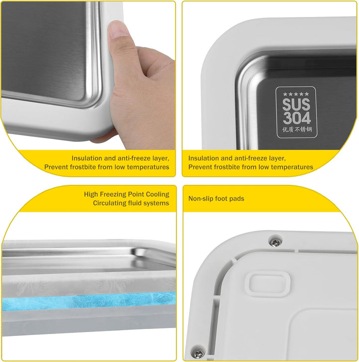 DBREAKS Eiscreme Roller Maker Pan, Eisplatte, Ice Cream Rolls Maker, Ice Rolls Maschine, Hausgemacht