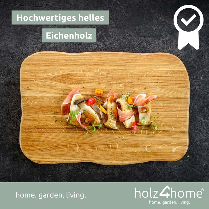La Madera Schneidebrett Premium aus Eiche hell | Schneidebrett | Küchenbrett von holz4home®