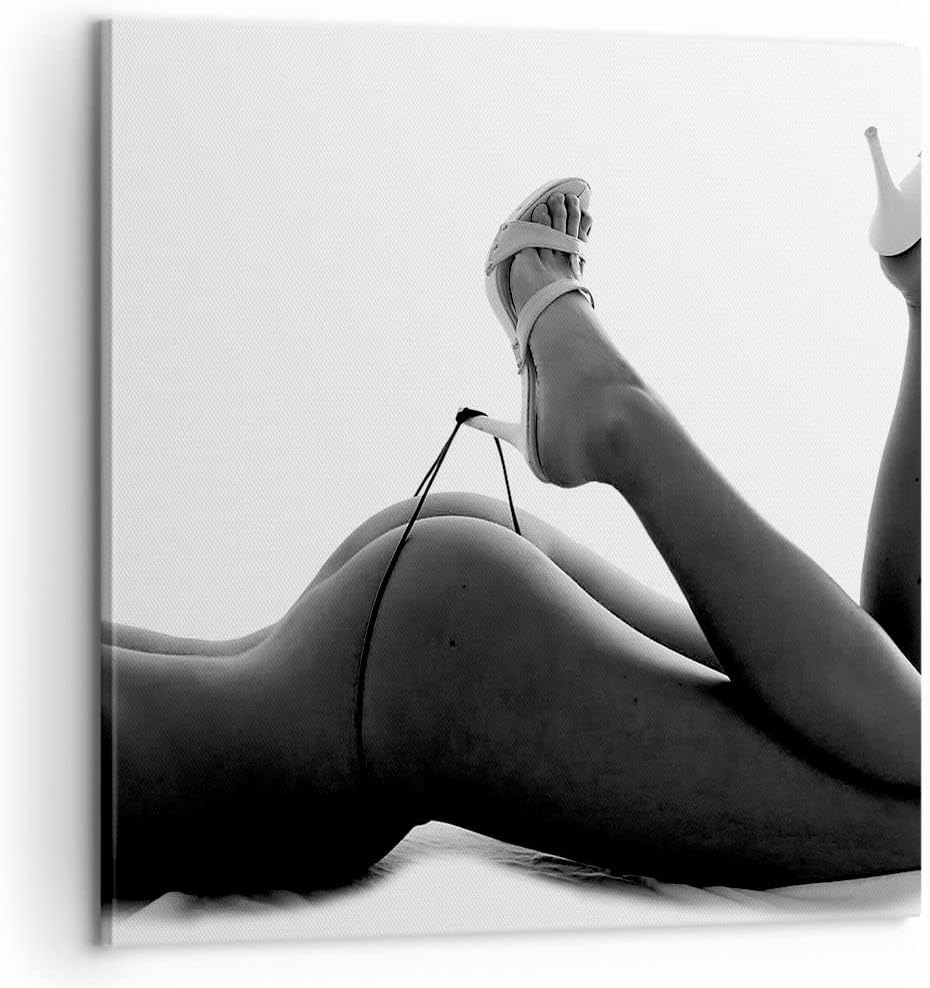 ARTTOR Bilder auf Leinwand Frau Akt Pose Leinwandbild mit Rahmen 60x60cm Wandbilder Dekoration Wohnz