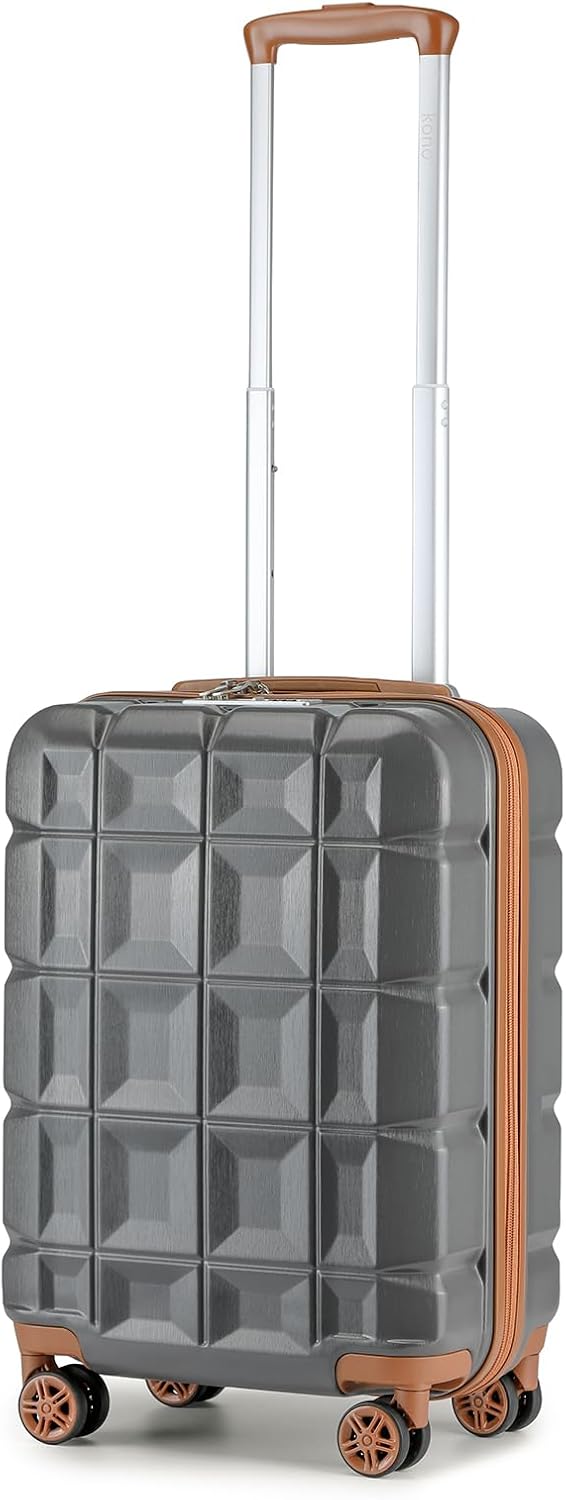 KONO Handgepäck Koffer Trolley Handgepäck 54cm Zwillingsrollen ABS Hartschalenkoffer Reisekoffer mit