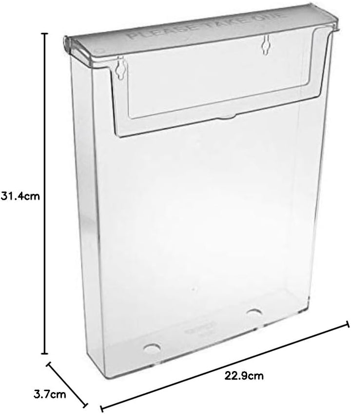 TAYMAR DIN A4 Prospekthalter als transparente Prospektbox mit Deckel, Wetterfest (auch für den Ausse