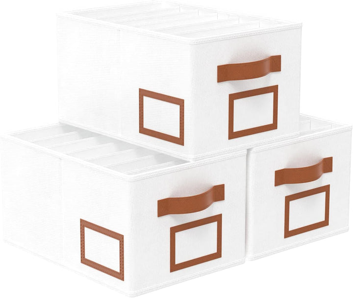 OUTBROS Faltbare Aufbewahrungsbox Schubladen-Organizer, 3 Stück Jeans Schrank Organizer Stoff Kleide