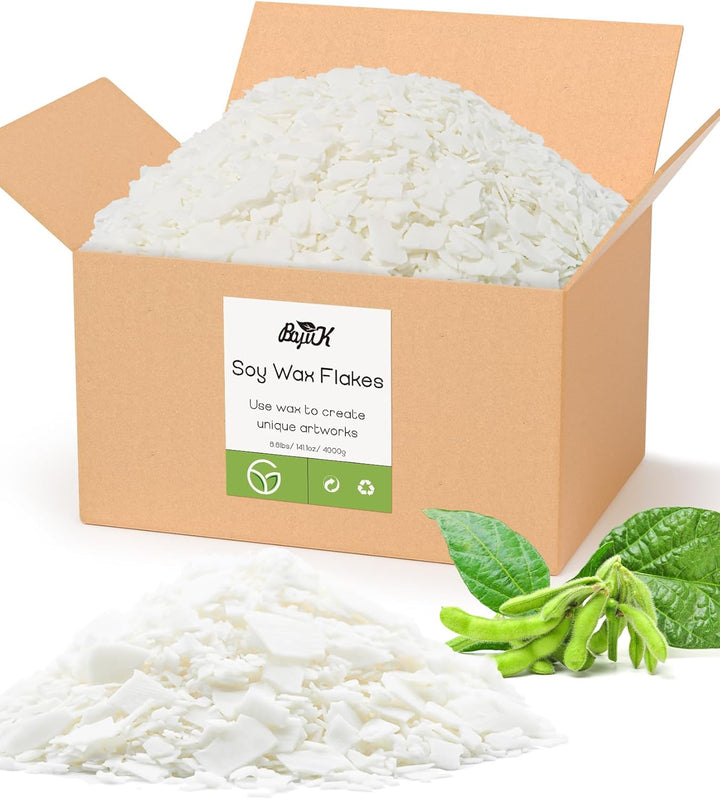 BOYUJK Sojawachs Flocken für Kerzen 4kg, Premium Natürlich Kerzenwachs, 100% Sojawachs für die Kerze
