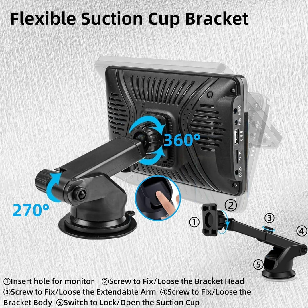 Epronic Flexibel Armaturenbrett Halterung für Wirelss Apple Carplay Bildschirm, Saugnapf Halterung f