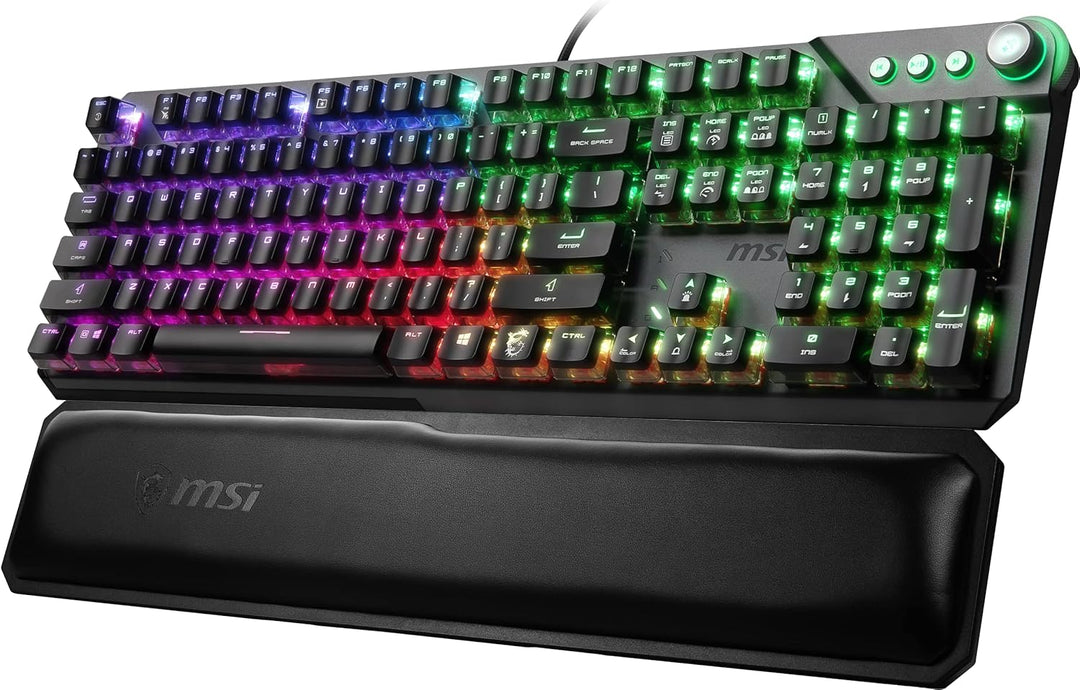 MSI VIGOR GK71 SONIC US LAYOUT Gaming Tastatur QWERTY (kabelgebunden, MSI SONIC RED Switch, schwarz,
