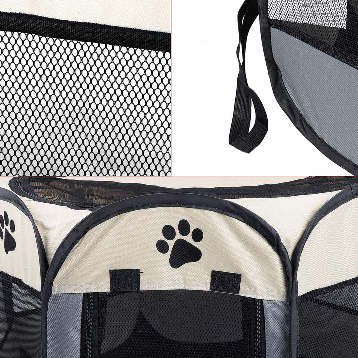 Coolty Tragbarer faltbarer Haustier-Laufstall, 8-Panel-Zwinger, Haustierzelt für Hunde, Katzen, Kani