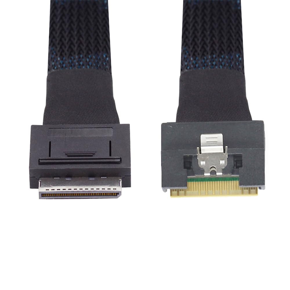 cablecc Oculink PCIe PCI-Express Datenkabel, aktiv, SFF-8611 8i auf SFF-8654 8i 8X Slimline SSD 50cm