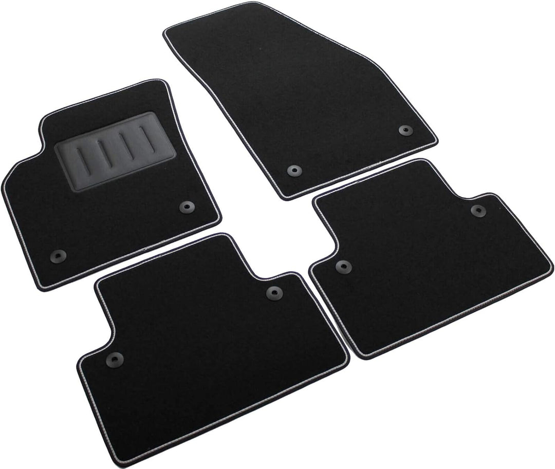 Das Teppich Auto, sprint04801, Fußmatten Teppiche Schwarz rutschfest, verstärkter Rand, zweifarbig