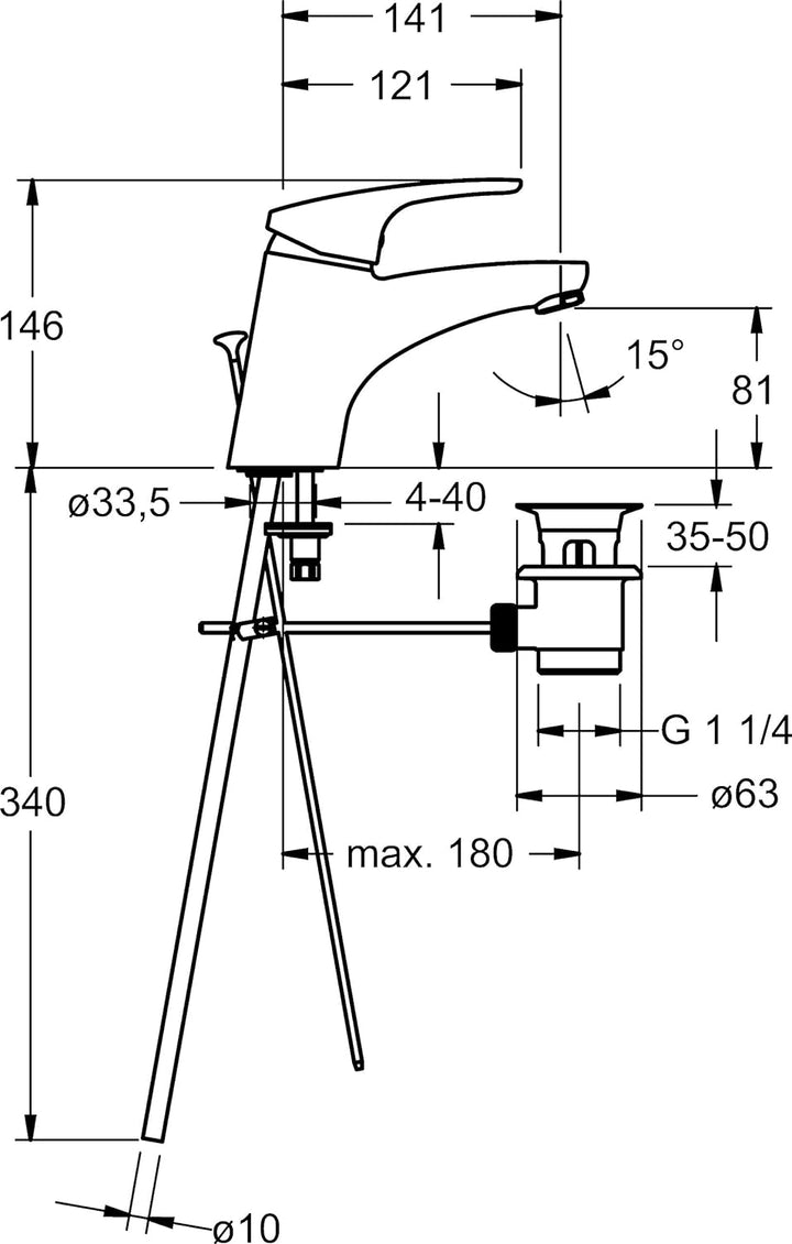 Hansa 1092183 Waschtisch Armatur Hansamix, Chrom