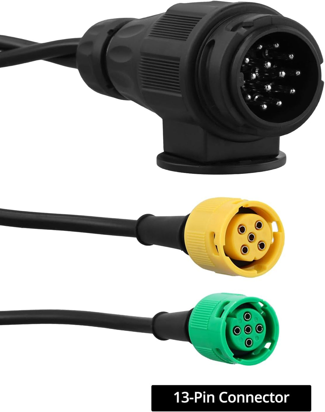 QWORK® 5 Meter Kabelsatz für Anhänger, 13-polig Stecker auf 2X 5-polig Stecker, für Anhängerbeleucht