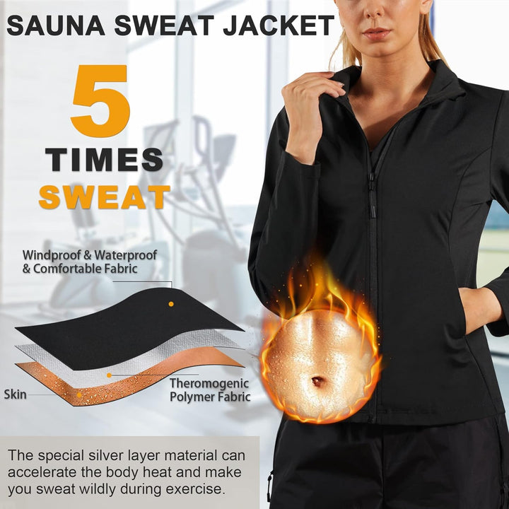 Bafully Sauna Effekt Anzug Lange Ärmel Taille Waist Trainer Fitness Shirt Top Abnehmen Training Kors