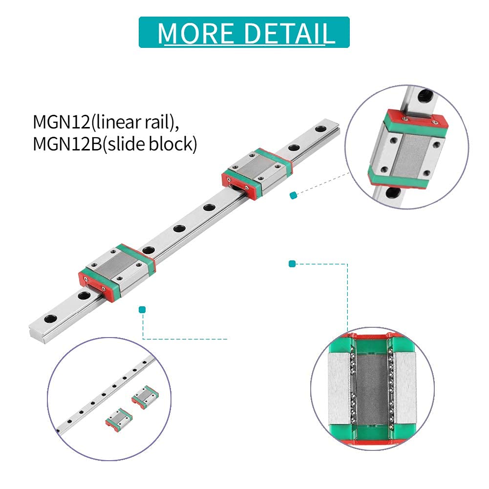 Lineare Führungsschiene, 250 mm Lineare Führungsschiene aus Lagerstahl MGN12 Miniatur-Führungsschien