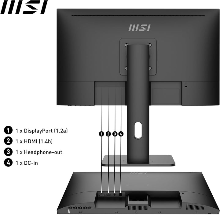MSI PRO MP243XPDE 60cm (23,8 Zoll) IPS LED Monitor, FHD 1920x1080, 100 Hz, 1 ms, FreeSync, Rahmenlos