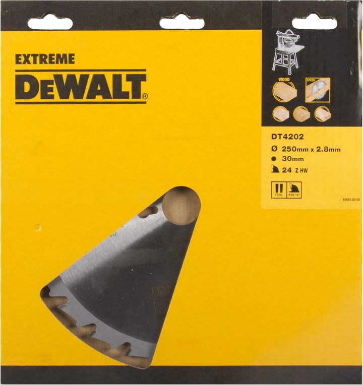 DeWalt Extreme Kreissägeblatt (für Radialarmsägen, Sägeblatt-Ø 250, Bohrung 30 mm, Schnittbreite 2.8