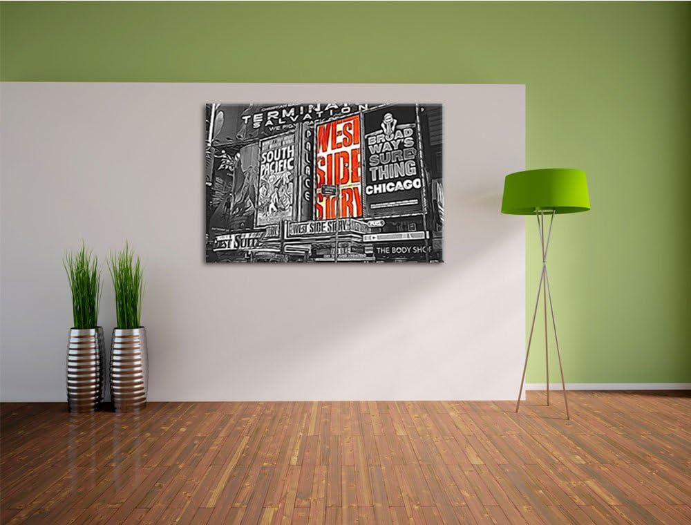 grossartiges Programm des berühmten Broadway's schwarz/weiss Deluxe Format: 100x70 cm auf Leinwand,