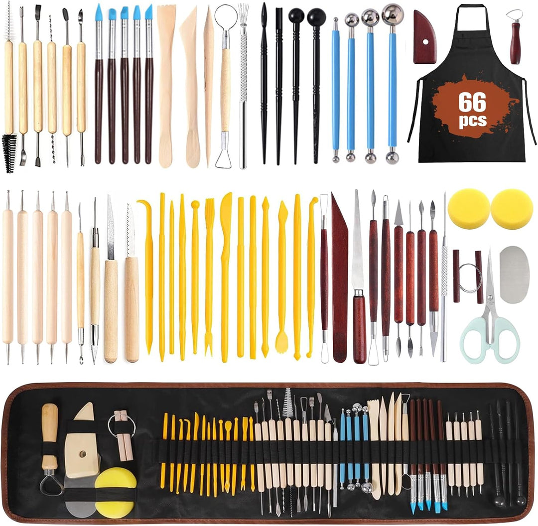 TOSUTO Modellierwerkzeug Set,66 Stück Modellier-Werkzeug Sculpting Werkzeug,Polymer Clay Werkzeuge P