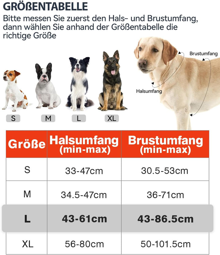 Joytale Hundegeschirr Grosse Hunde, reflektierendes Geschirr Hund, Hundegeschirr Bequeme Gepolsterte