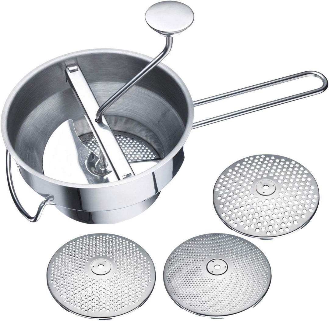 Westmark Passiermaschine/Passiersieb/Passe-vite mit 3 Lochscheiben, Rostfreier Edelstahl, Finoletta,