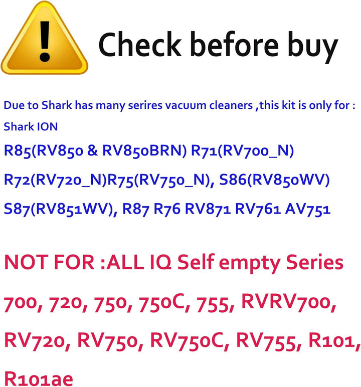 Ersatzteile kompatibel für Shark ION Robot R85 RV850 RV761 S86 S87 S88 R71(RV700_N) R72(RV720_N) R75