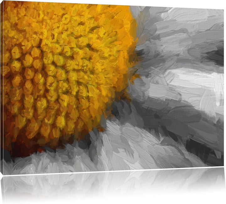 prächtige kleine Margerite schwarz/weiss Deluxe Format: 100x70 cm auf Leinwand, XXL riesige Bilder f