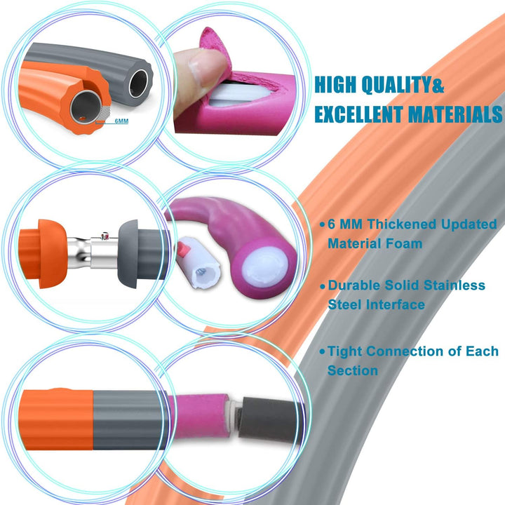 DUTISON Hula Reifen Hoop für Erwachsene, Fitness Reifen Gewichtet Rostfreier Stahl Hullahub Reifen z