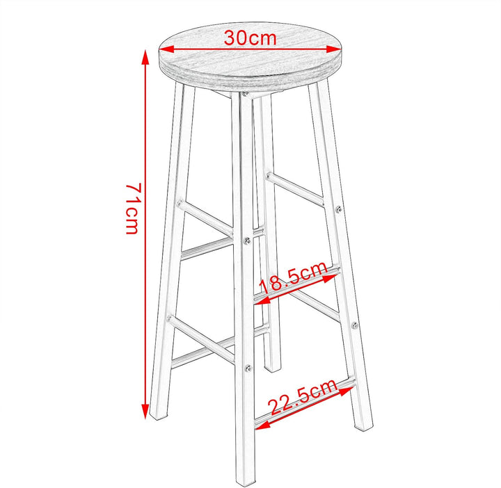 WOLTU 4X Barhocker Bistrohocker Tresenhocker Barstuhl, Gestell aus stabilem Stahl, Stizfläche aus MD