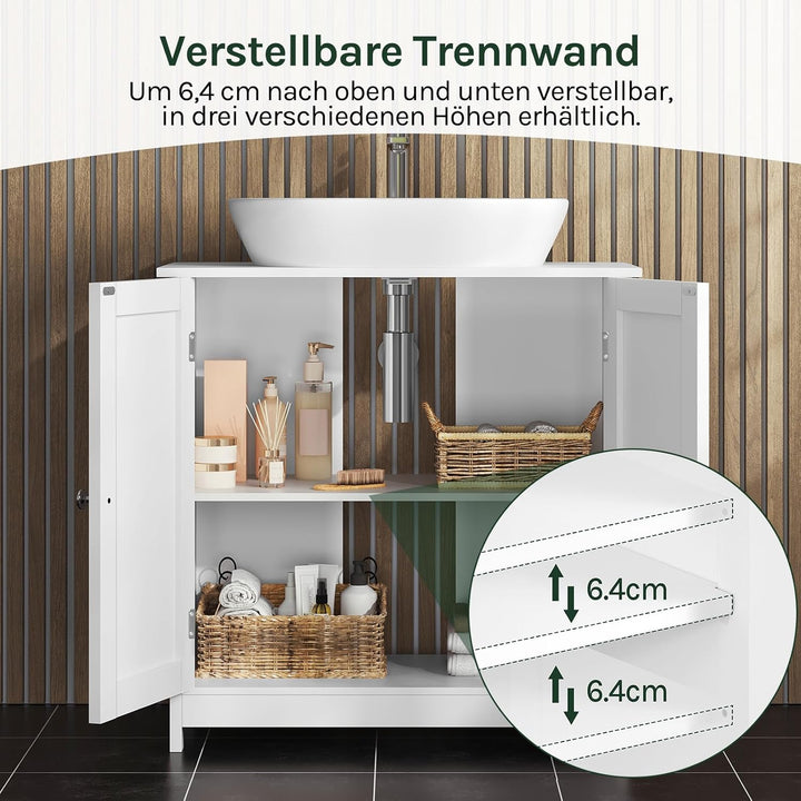 WOLTU Waschbeckenunterschrank, Unterschrank Waschbecken, Waschtischunterschrank, Badunterschrank, We