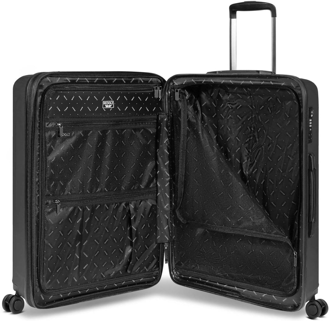 REDOLZ Hartschalen Koffer-Set-2-teilig | M Trolley 46 x 30 x 66 cm - 3,7 kg + L Trolley 52 x 34 x 77