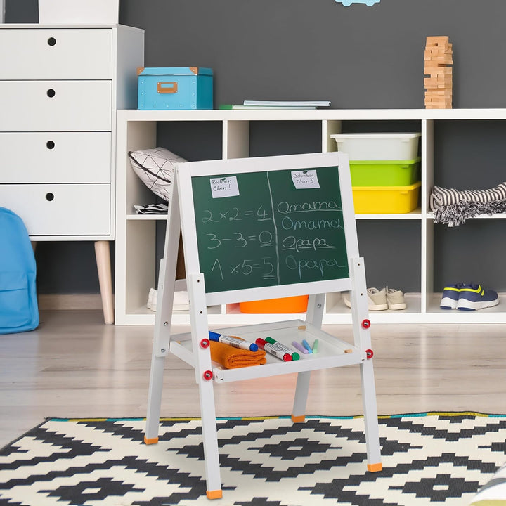 Relaxdays Kinderstandtafel, beidseitig magnetisch, höhenverstellbar, HBT 77x39x44,5 cm, Whiteboard &
