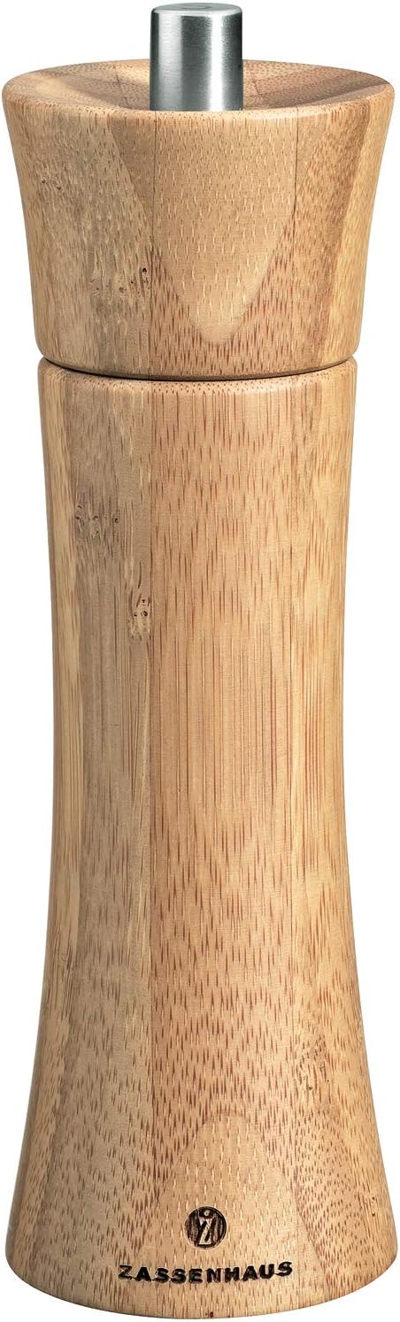 Zassenhaus Salzmühle Frankfurt 18 cm, Bambus mit stufenlos verstellbarem Hochleistungs-Keramikmahlwe