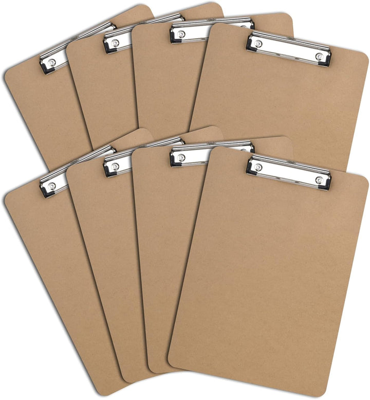 ZCZN Klemmbrett A4, 8 Stück stapelbare Schreibbrett mit Metallklammer, Zwischenablage für Studenten,