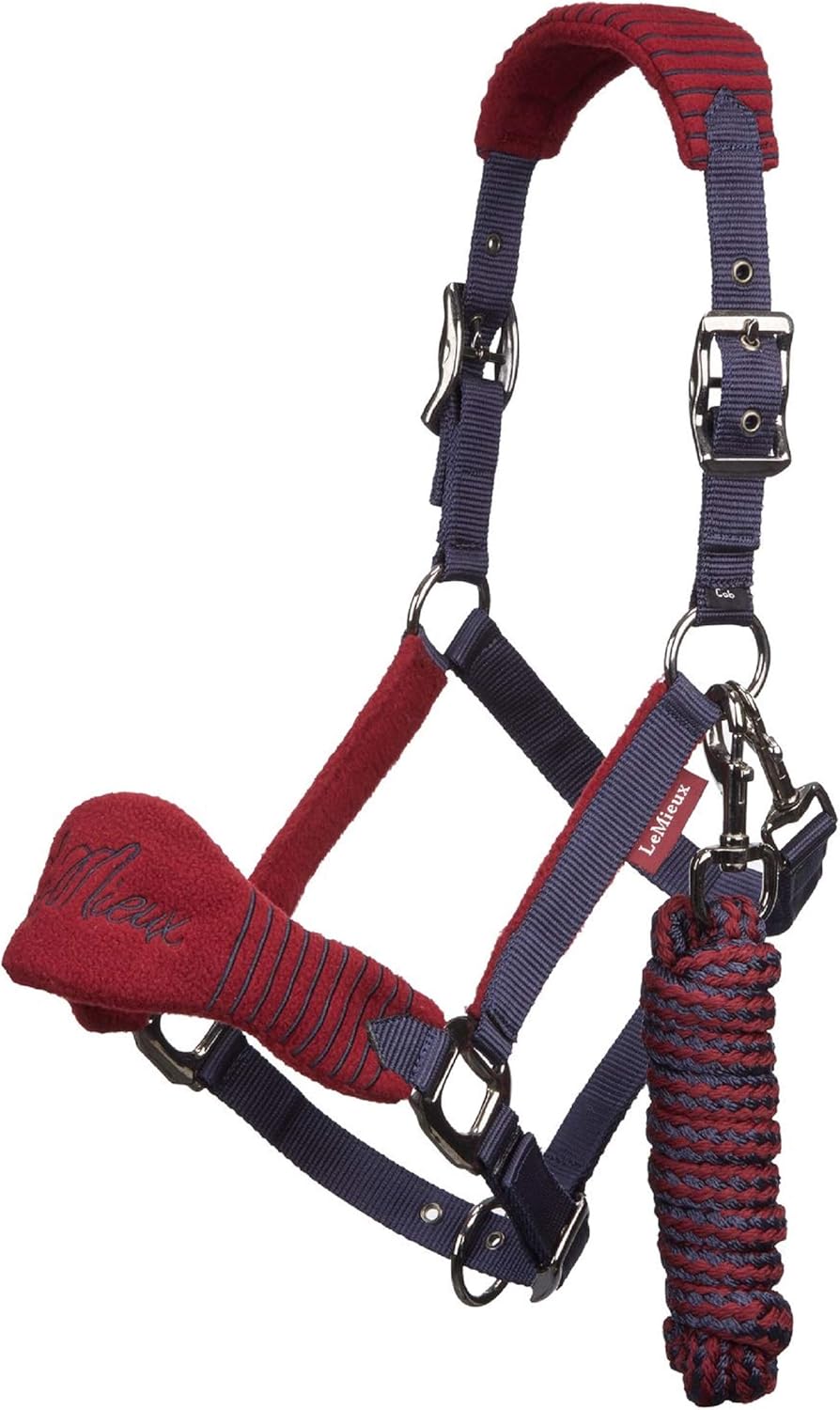 LeMieux Vogue Fleece Headcollar and Leadrope Halfter Volle Grösse schwarz / grau, Volle Grösse schwa